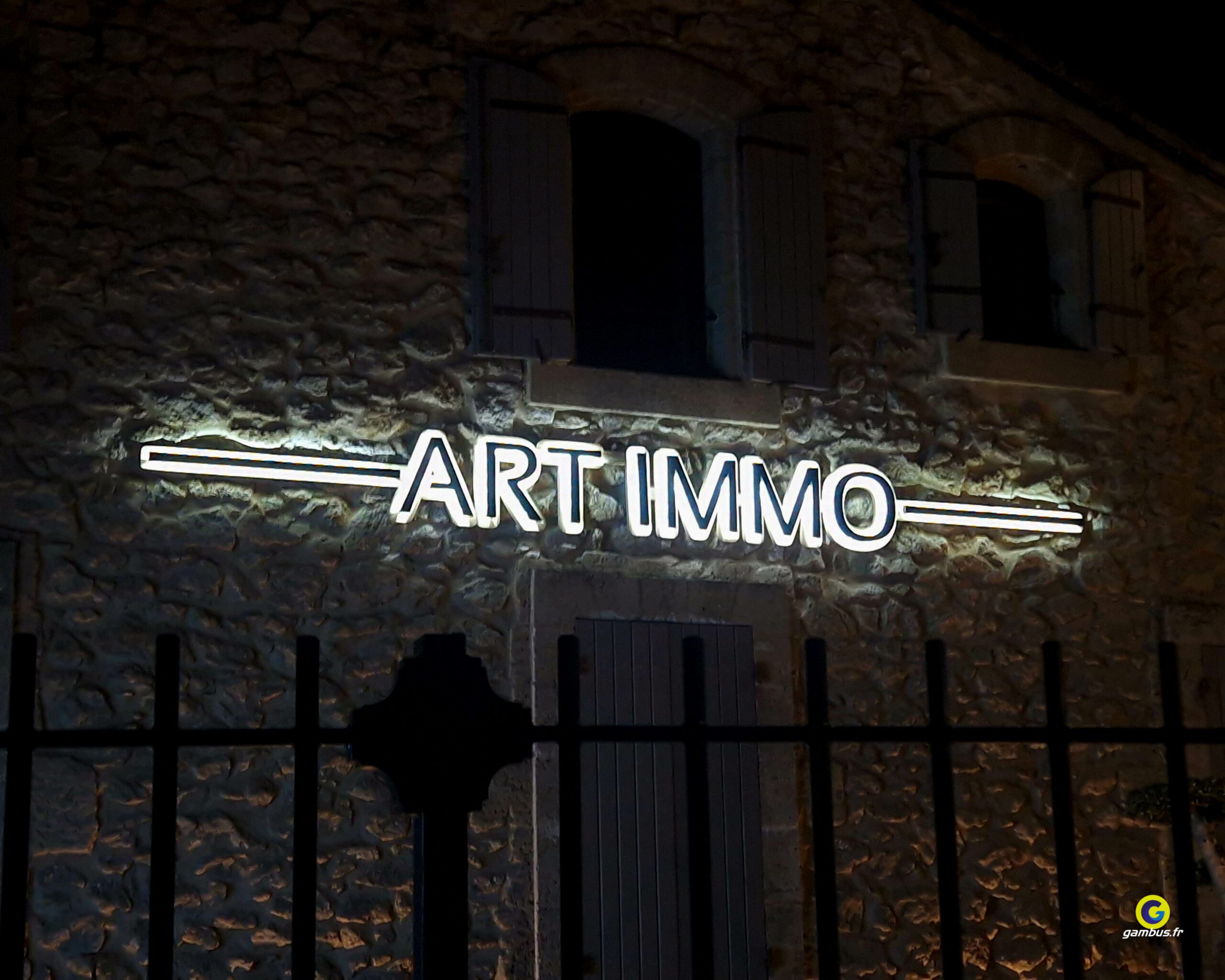 Enseignes Lettres PVC LED Art Immo Robion 3 Scaled, Gambus Enseignes